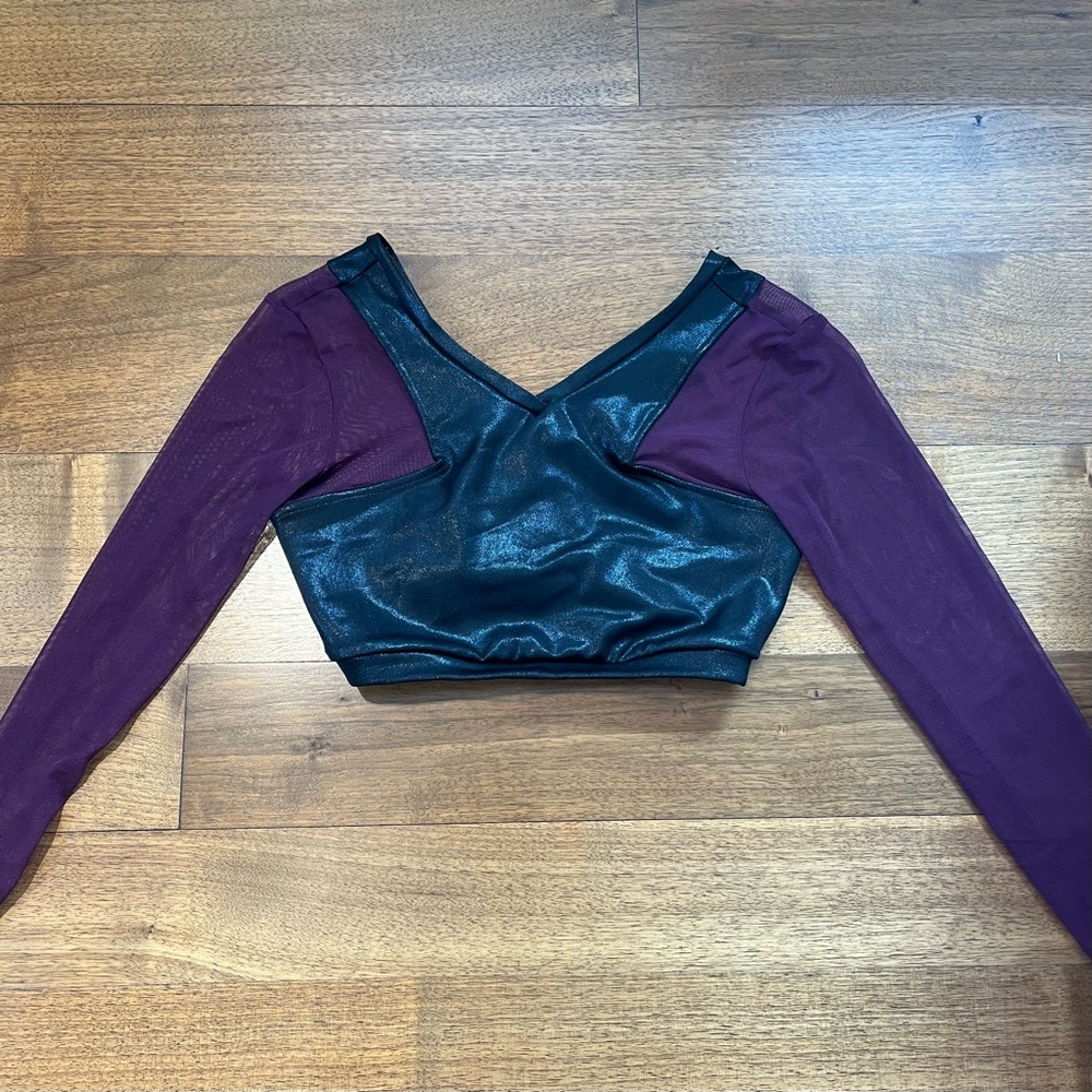 The Line Up Purple Mesh Long Sleeve Top